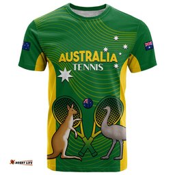 personalised australia tennis t shirt aussie pride national color