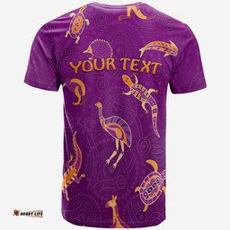 custom personalised aboriginal art t shirt animals australia version purple