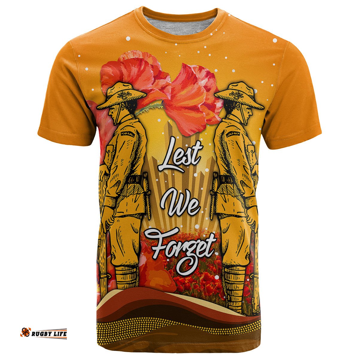 custom personalised aboriginal anzac day t shirt soldier poppy vibe