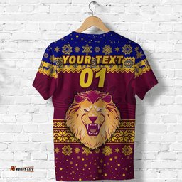 custom personalised brisbane lions t shirt christmas simple style