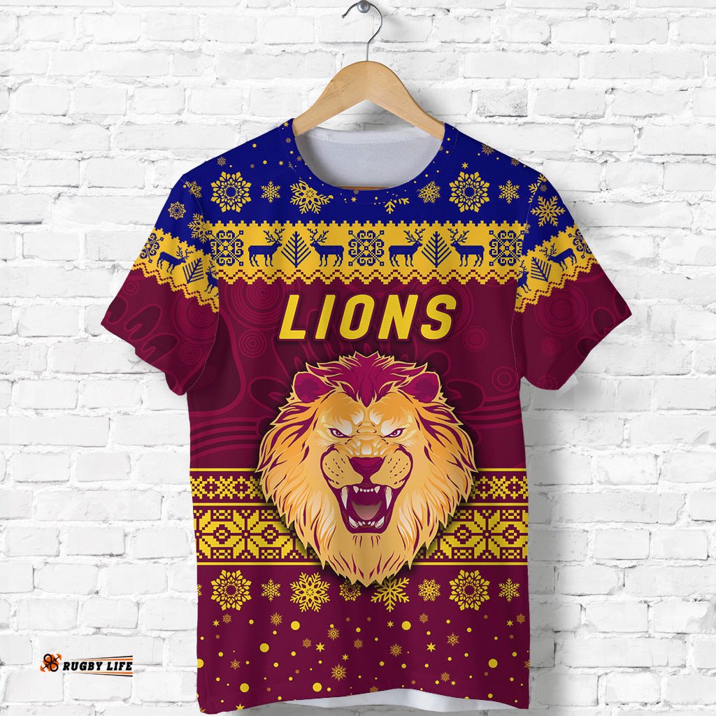 custom personalised brisbane lions t shirt christmas simple style
