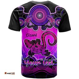 personalised australia leo lizard zodiac t shirt auz astrology aboriginal magenta