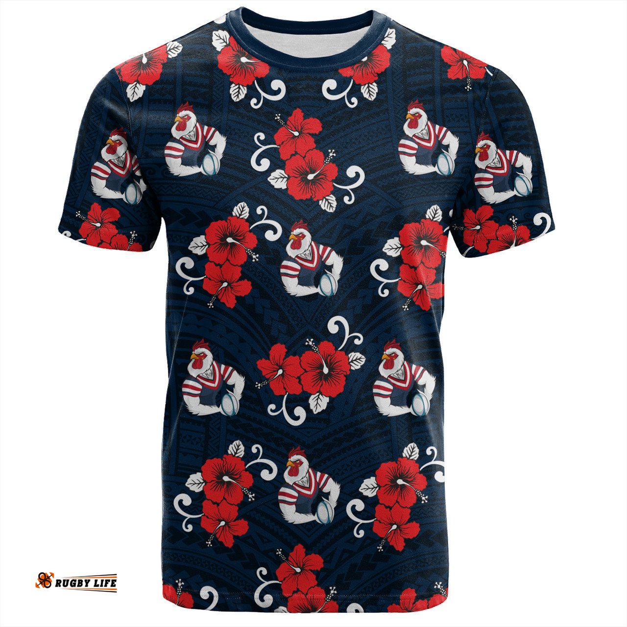 Amazing Aussie Sydney Roosters T-Shirt - With Maori Pattern