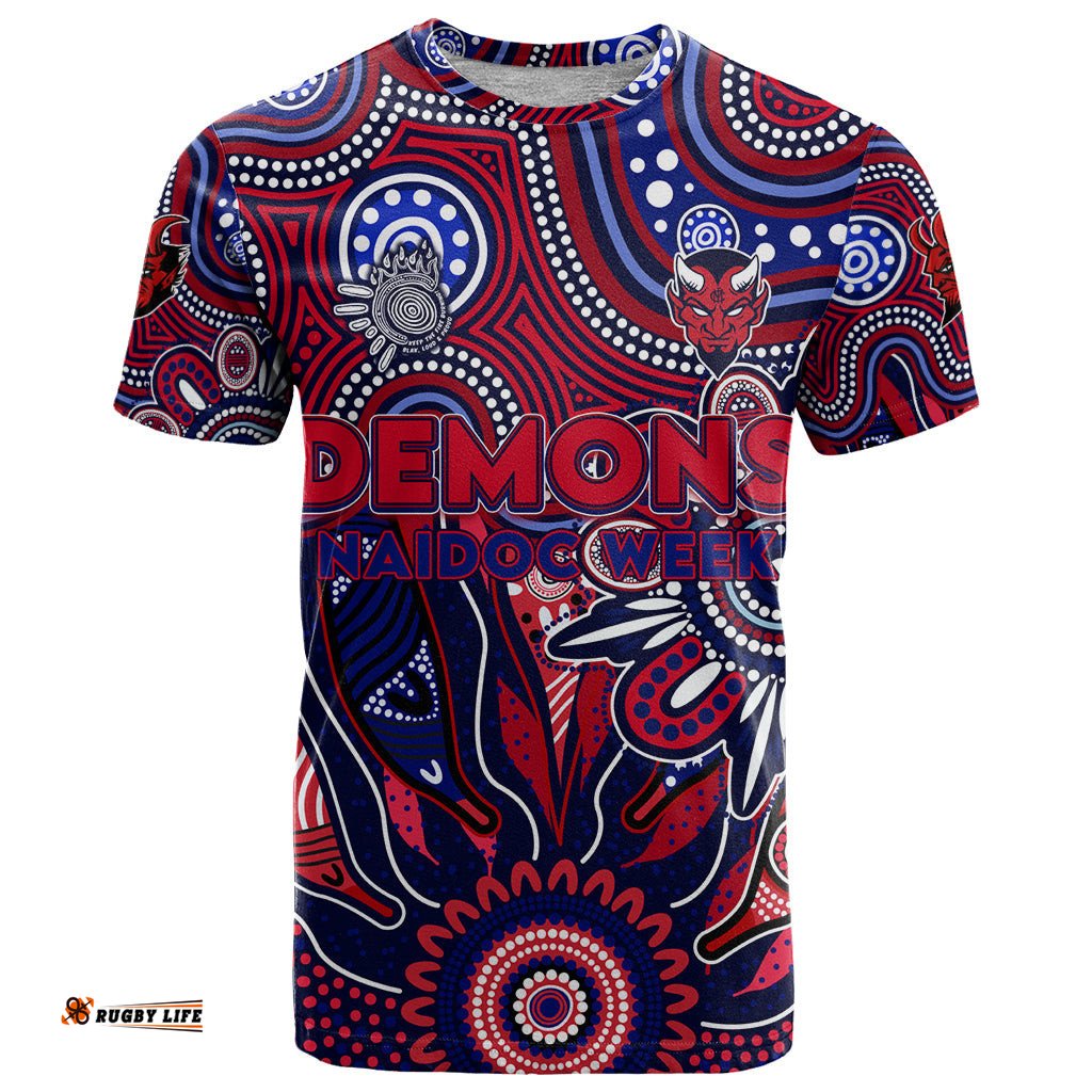 personalised demons naidoc week 2024 t shirt aussie aboriginal art dt02