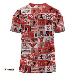 Amazing Aussie St. George Illawarra Dragons T-Shirt - Team Of Us Die Hard Fan Supporters Comic Style