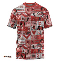 Amazing Aussie St. George Illawarra Dragons T-Shirt - Team Of Us Die Hard Fan Supporters Comic Style
