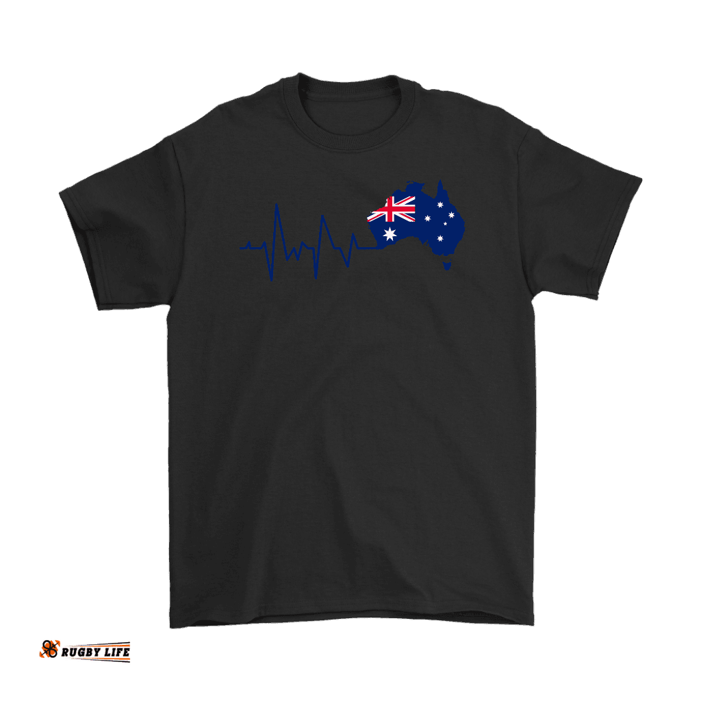 t shirt aus flag t shirt heartbeat unisex