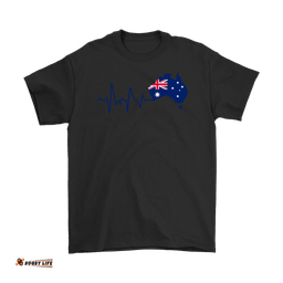 t shirt aus flag t shirt heartbeat unisex