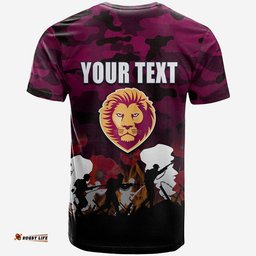custom personalised afl anzac day t shirt lions army style