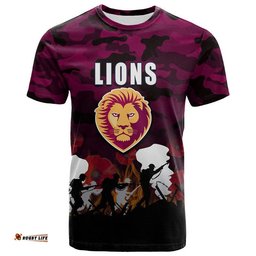 custom personalised afl anzac day t shirt lions army style