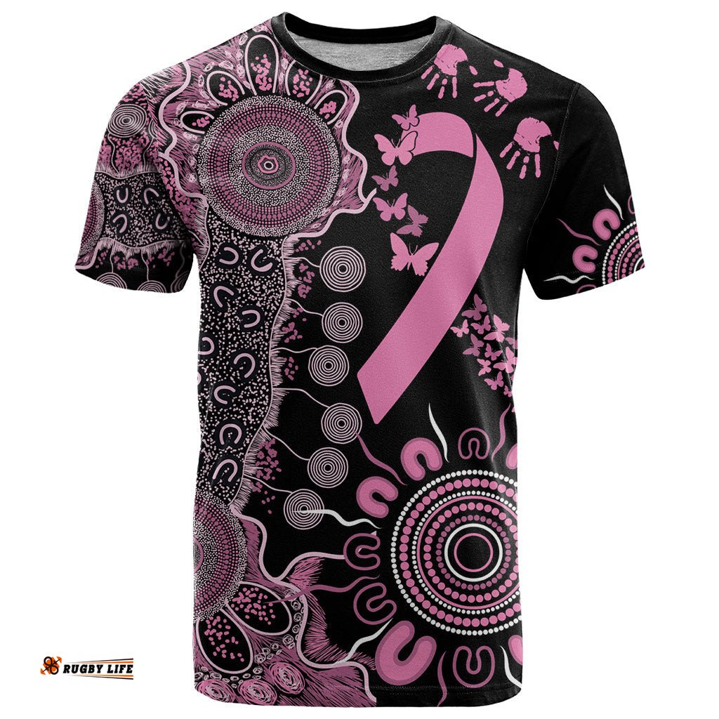 personalised aboriginal ribbons t shirt beautiful butterflies breast cancer awareness