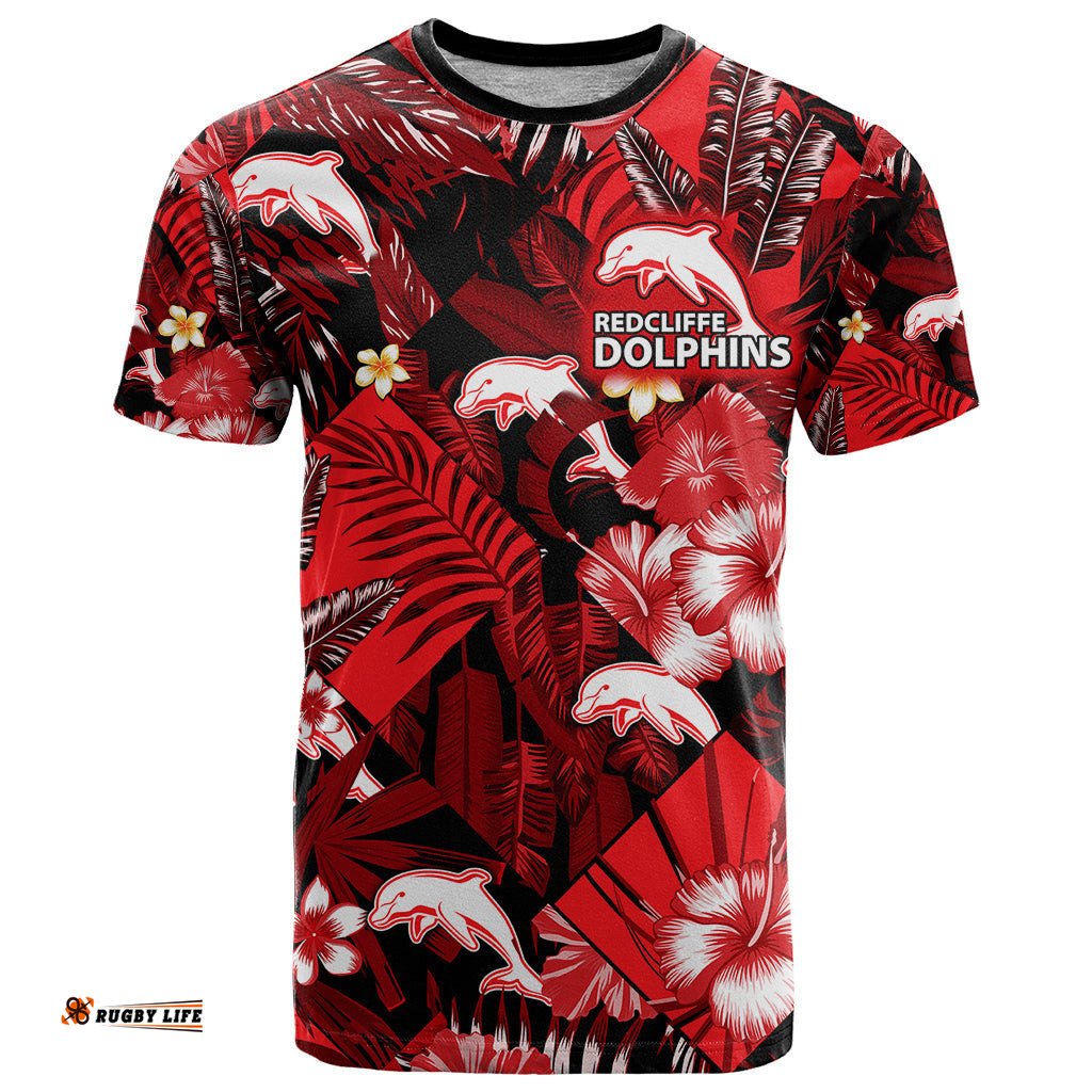 custom personalised dolphins rugby t shirt fashion tropical jungle flowers