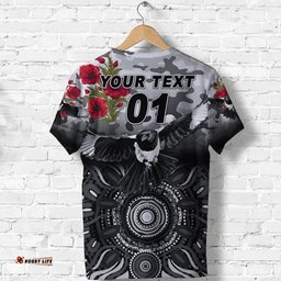 custom personalised yuendumu magpies football club anzac t shirt indigenous vibes