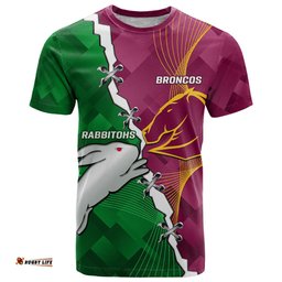 personalised broncos and rabbitohs t shirt 2024 together dynamic style