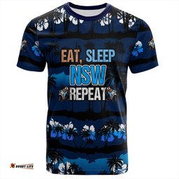 Amazing Aussie Cockroach Sport T-Shirt - Eat Sleep Repeat With Tropical Patterns