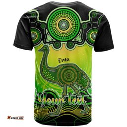 personalised australia aquarius emu zodiac t shirt auz astrology aboriginal green