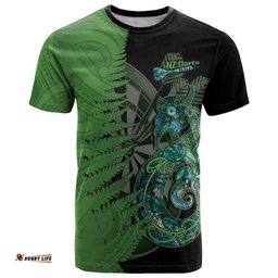 personalised new zealand darts t shirt aotearoa maori fern mix manaia tattoo