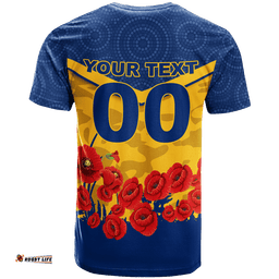 custom personalised eels anzac day t shirt indigenous art
