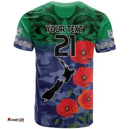 custom warriors rugby anzac t shirt gallipoli soldier with aboriginal art