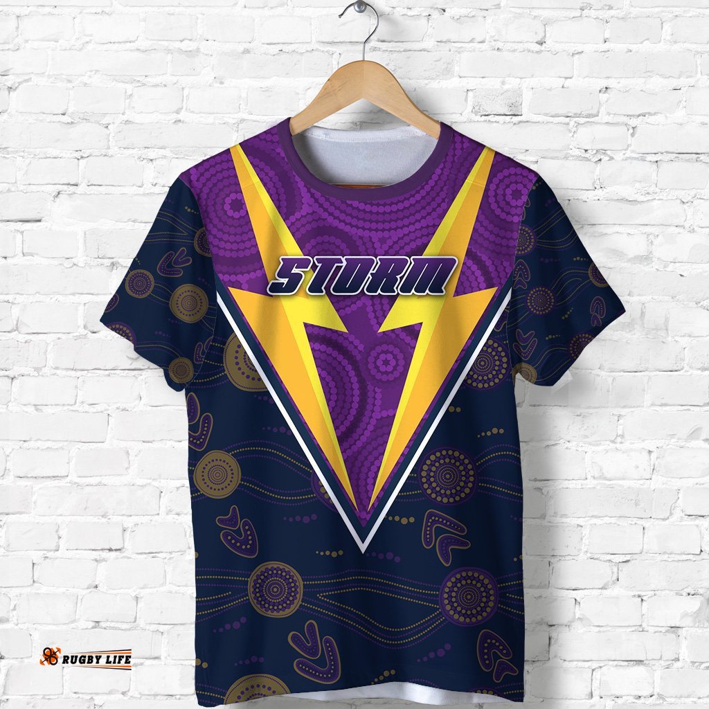 melbourne storm t shirt indigenous artsy style