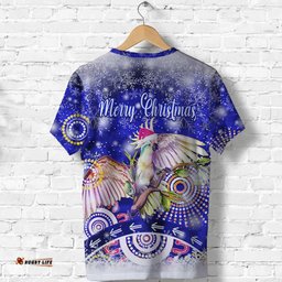 australia cockatoo christmas t shirt original style blue