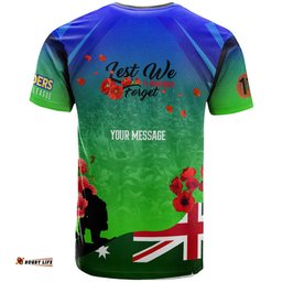 Amazing Aussie Canberra Raiders T-shirt - Custom Canberra Raiders Remembrance Day Lest We Forget Poppies T-shirt