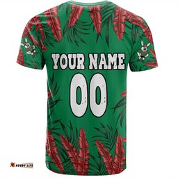 Amazing Aussie South Sydney Rabbitohs T-Shirt - Tropical Patterns Bunnies T-Shirt