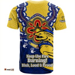 Amazing Aussie Parramatta Eels T-Shirt Aboriginal Inspired Naidoc Symbol Pattern