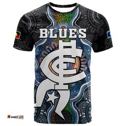 custom personalised blues football naidoc week t shirt indigenous