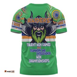 Amazing Aussie Canberra Raiders T-Shirt - Custom Talent Win Games But Teamwork And Intelligence Win Championships With Aboriginal Style