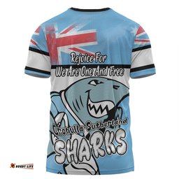 Amazing Aussie Cronulla-Sutherland Sharks T-Shirt - Happy Australia Day We Are One And Free