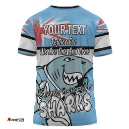 Amazing Aussie Cronulla-Sutherland Sharks T-Shirt - Happy Australia Day We Are One And Free
