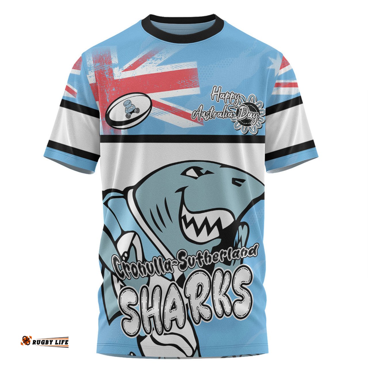 Amazing Aussie Cronulla-Sutherland Sharks T-Shirt - Happy Australia Day We Are One And Free