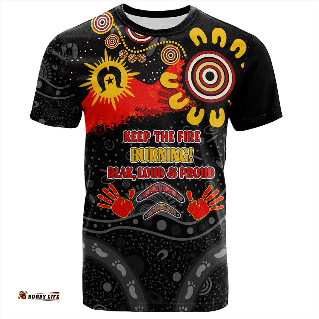 Amazing Aussie Australia T-Shirt Aboriginal Indigenous Naidoc Week Dreamtime Dot Painting With Flag