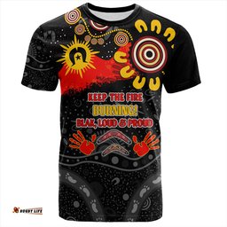 Amazing Aussie Australia T-Shirt Aboriginal Indigenous Naidoc Week Dreamtime Dot Painting With Flag