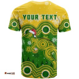 custom personalised australia soccer christmas t shirt socceroos indigenous kangaroo