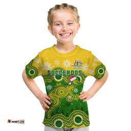 custom personalised australia soccer christmas t shirt socceroos indigenous kangaroo