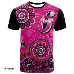custom personalised sydney sixers t shirt cricket indigenous aboriginal