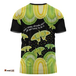 Amazing Aussie Australia T-Shirt - Aboriginal Green Butterflies Art Inspired