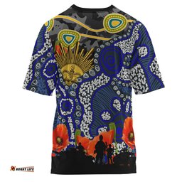 Amazing Aussie North Queensland Cowboys Custom T-shirt - Anzac Day North Queensland Cowboys Aboriginal Inspired Culture T-shirt