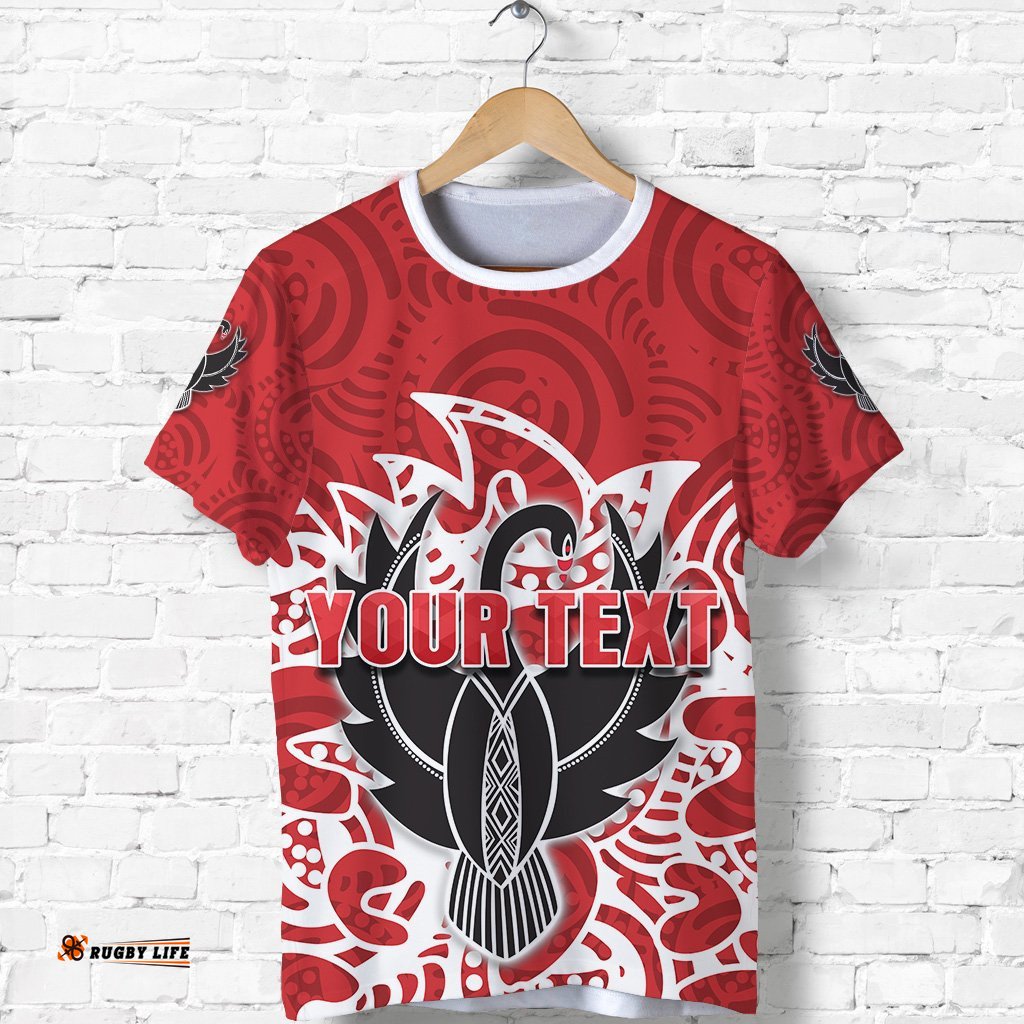 custom personalised sydney t shirt simple indigenous swans