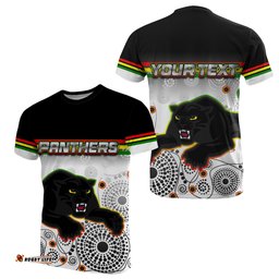 custom personalised panthers t shirt aboriginal patterns white