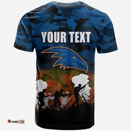 custom personalised afl anzac day t shirt crows army style