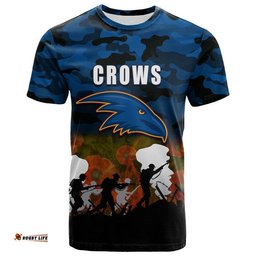 custom personalised afl anzac day t shirt crows army style