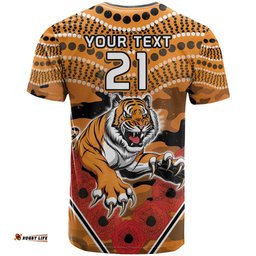 custom wests tigers rugby anzac t shirt aboriginal and army patterns