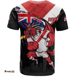 Amazing Aussie St. George Illawarra Dragons T-Shirt Custom For Die Hard Fan Australia Flag Scratch Style