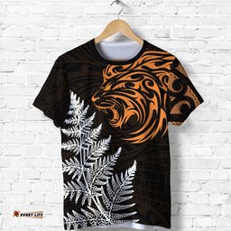 custom personalised leo zodiac style maori t shirt orange lion