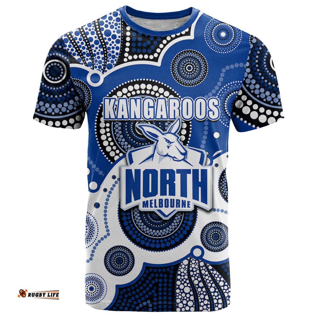 custom personalised and number north afl t shirt aboriginal patterns