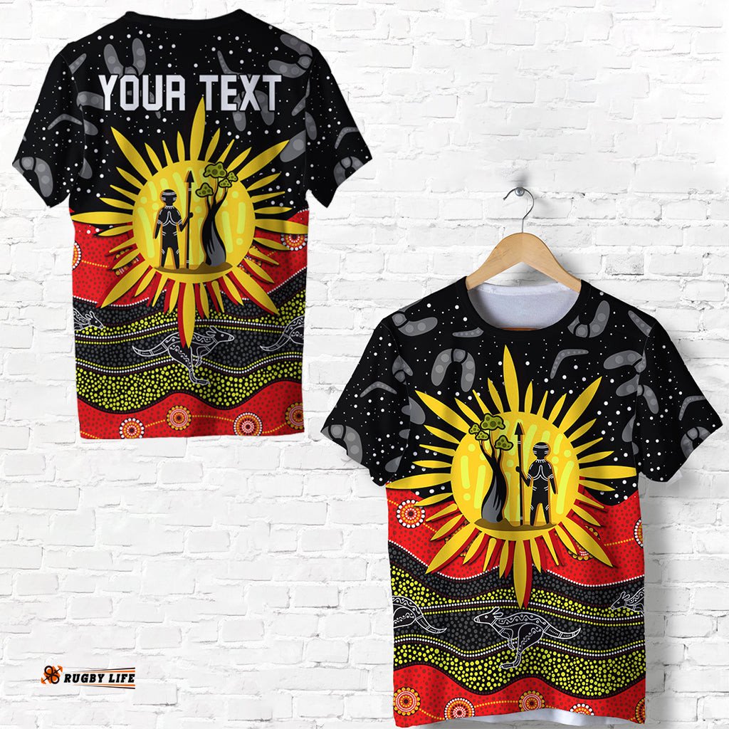custom personalised aboriginal flag t shirt energetic aussie
