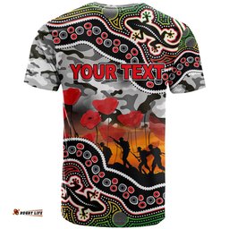 custom personalised anzac day nrl panthers t shirt aboriginal lizard patterns
